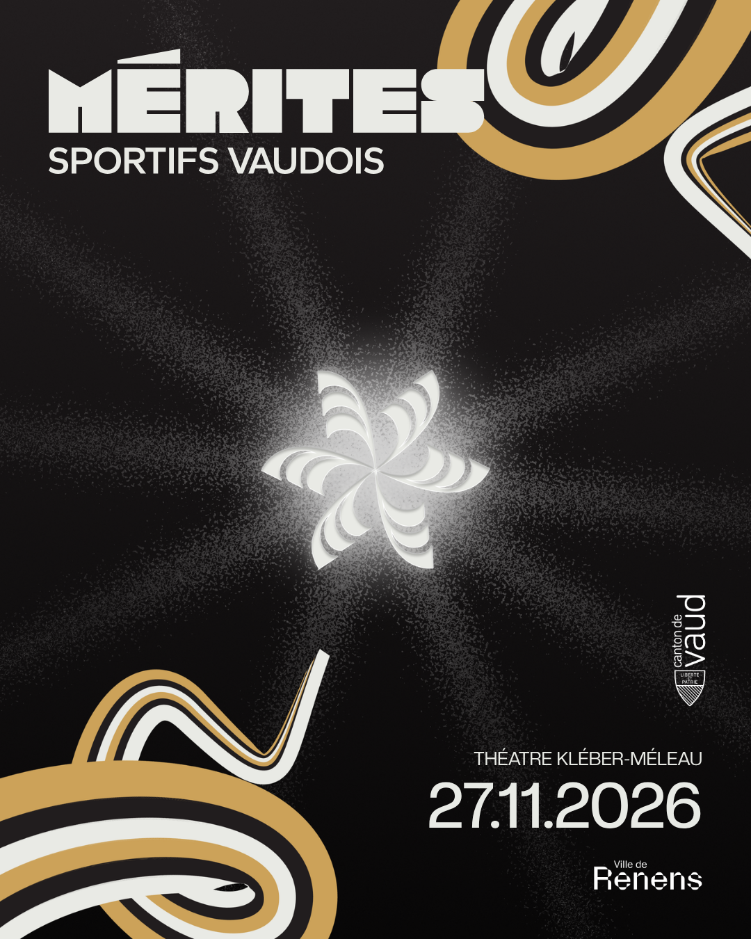Réservez la date de la remise des Mérites Sportifs Vaudois 2026, le 27 novembre 2026 à Renens et sur La Télé Vaud-Fribourg
